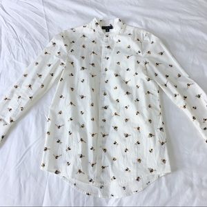 Bee Print Button Down Shirt